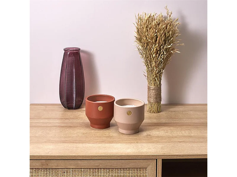 Bougie Parfumee Ciment Nude Medaillon Beige