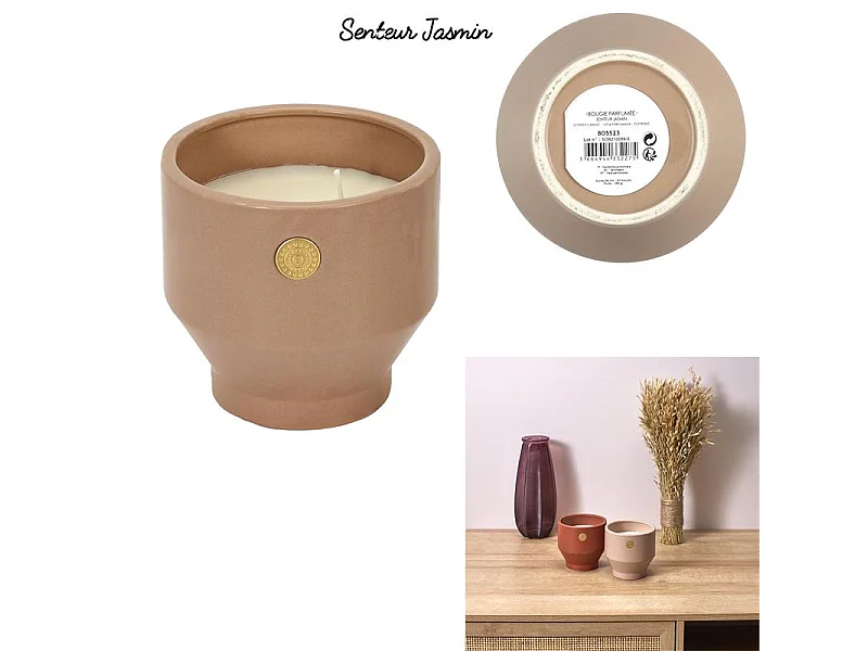 Bougie Parfumee Ciment Nude Medaillon Beige