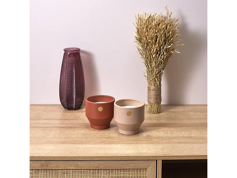 Bougie Parfumee Ciment Nude Medaillon Beige