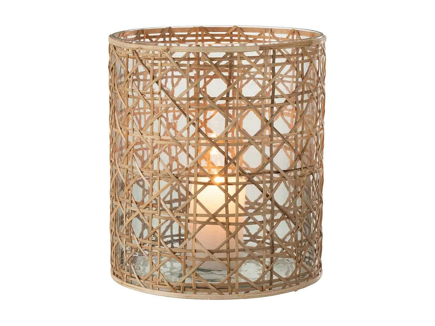 Portacandela in vetro marrone 19.5x19.5x22 cm