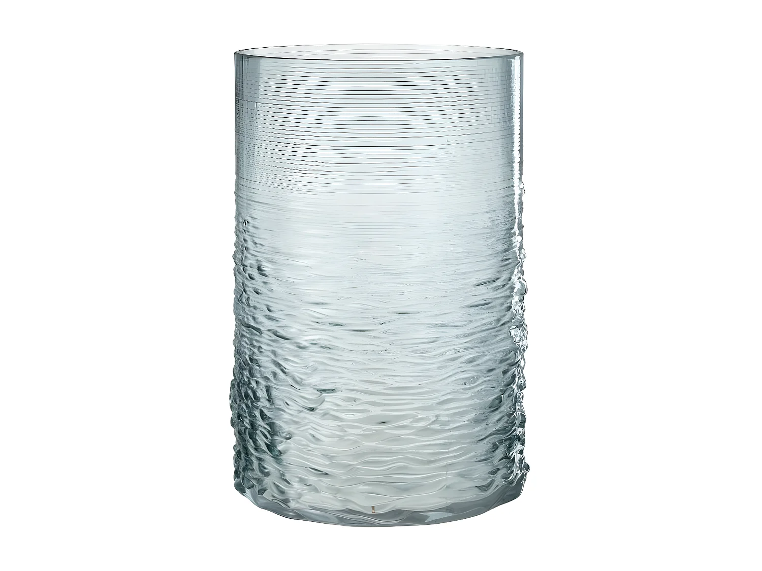 Portavelas de vidrio azul 19.5x19.5x30 cm