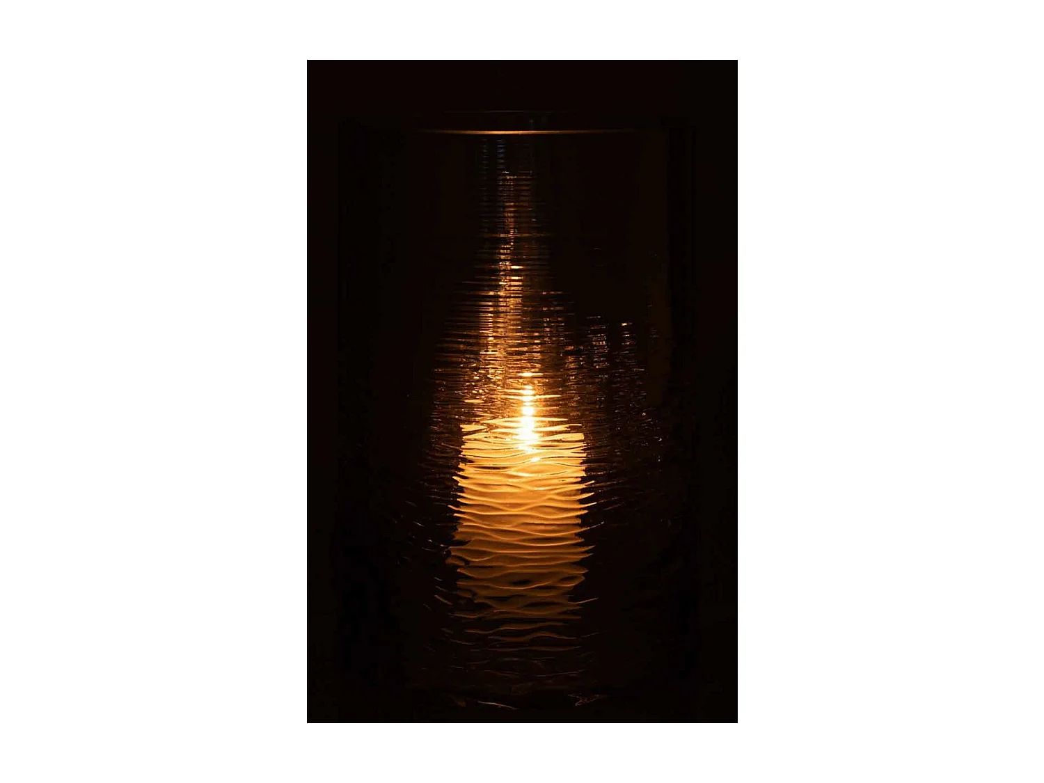 Portavelas de vidrio azul 19.5x19.5x30 cm