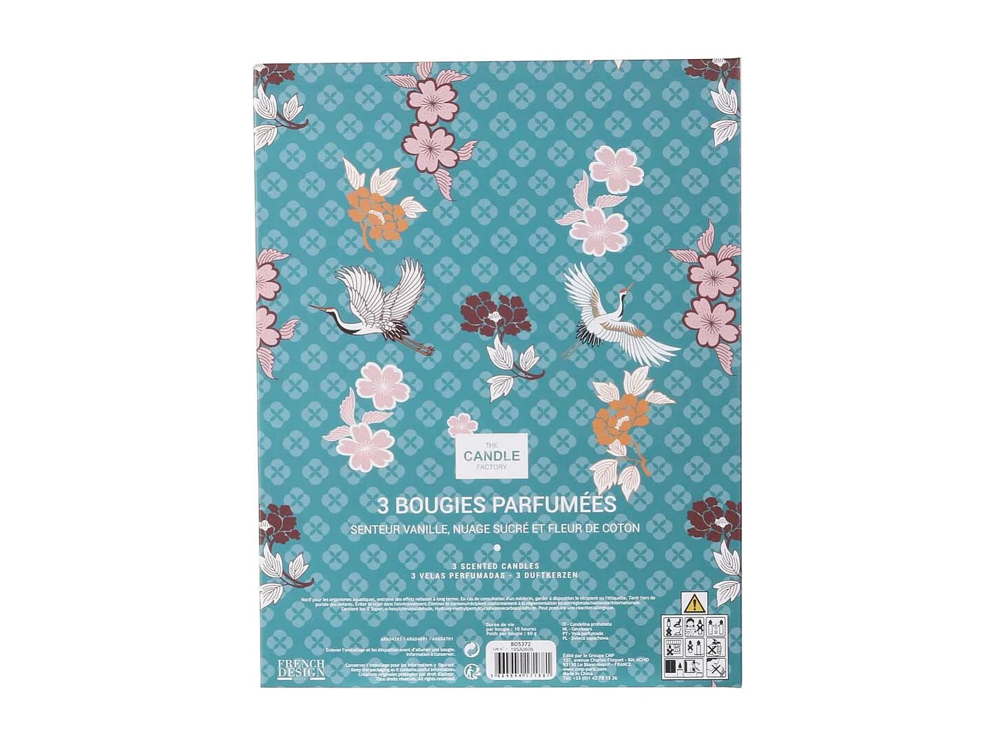 Bougie Parfumee Metal X3 Coffret Rose, Bleu, Jaune