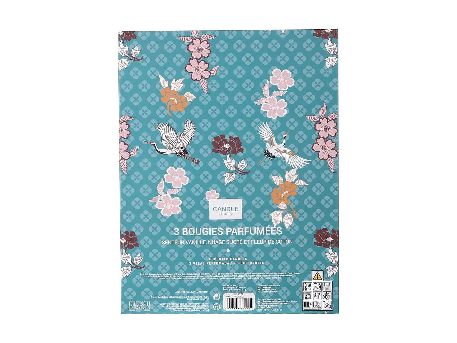 Bougie Parfumee Metal X3 Coffret Rose, Bleu, Jaune