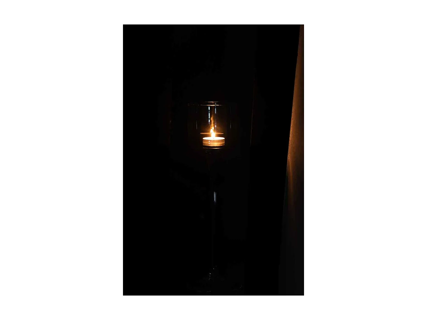 Photophore sur Pied "Verre" 33cm Transparent