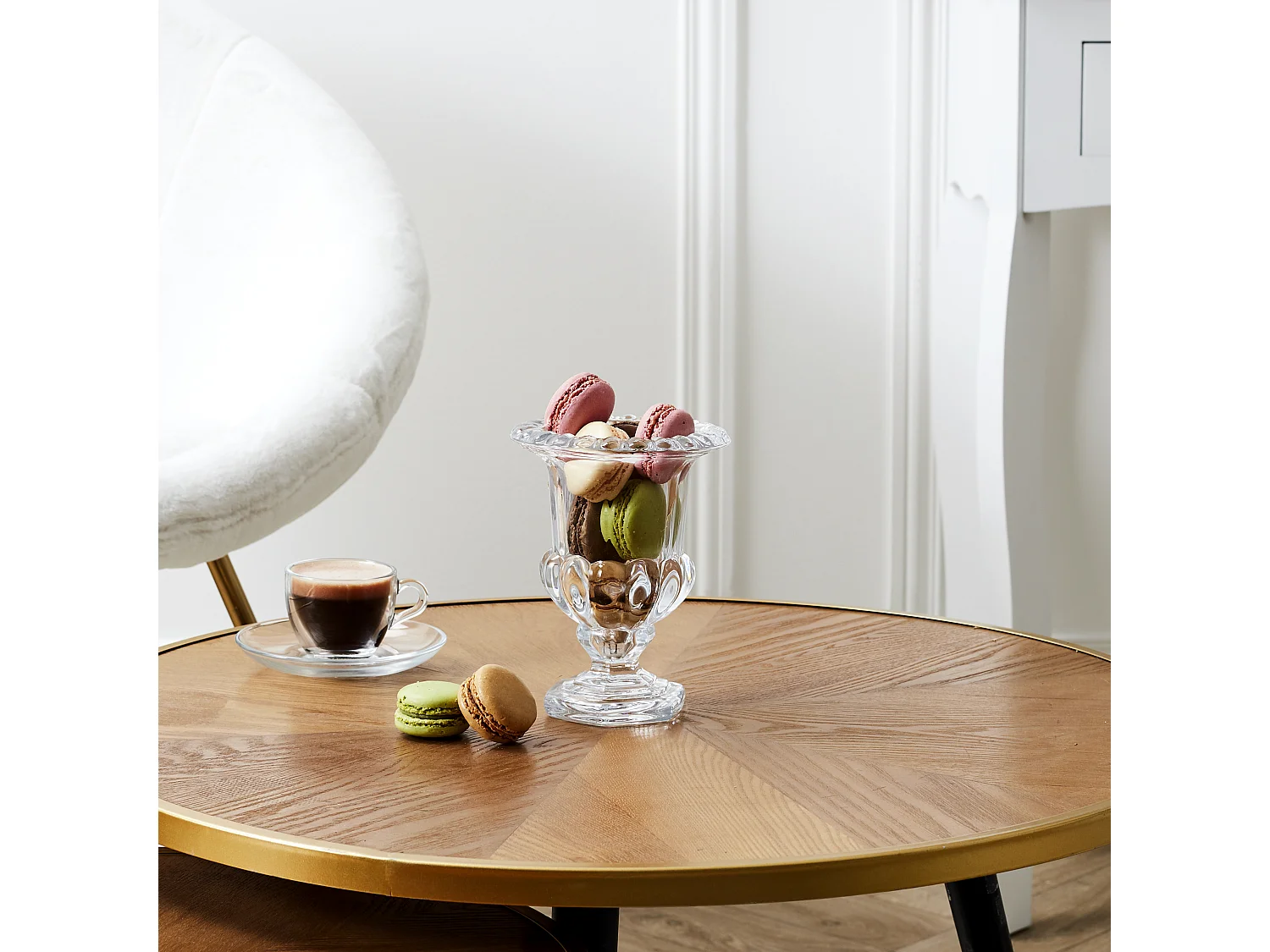 Bougie Parfumee Vase Medicis 14cm Blanc, Transparent