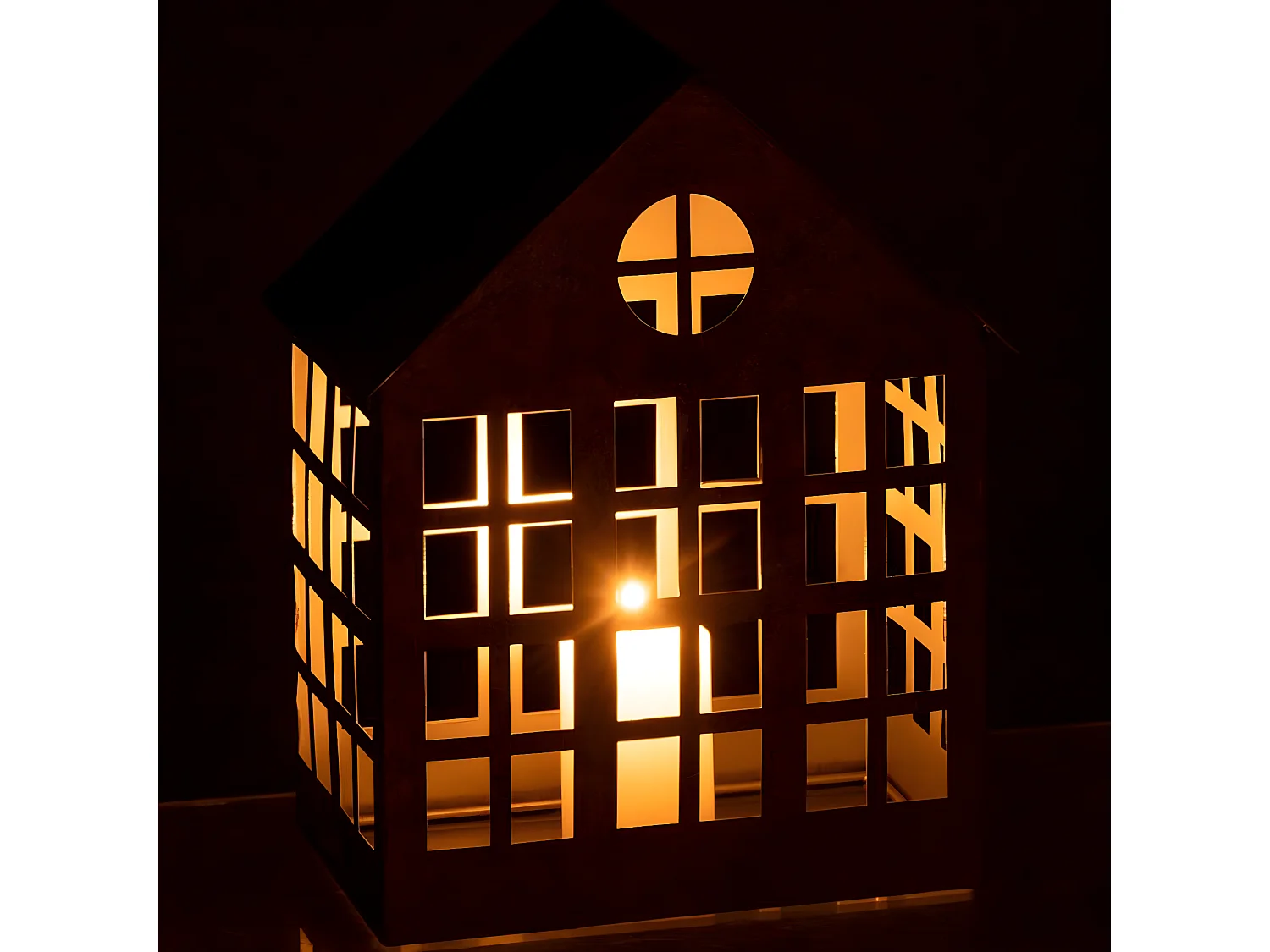 Bougeoir en Métal "Maison Delta" 28cm Argent