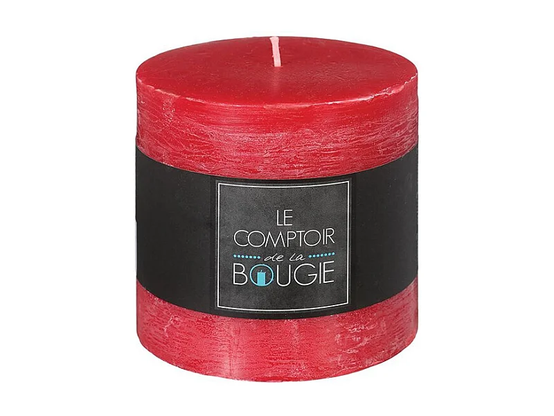 Bougie Cylindrique "Rustic" 10cm Rouge