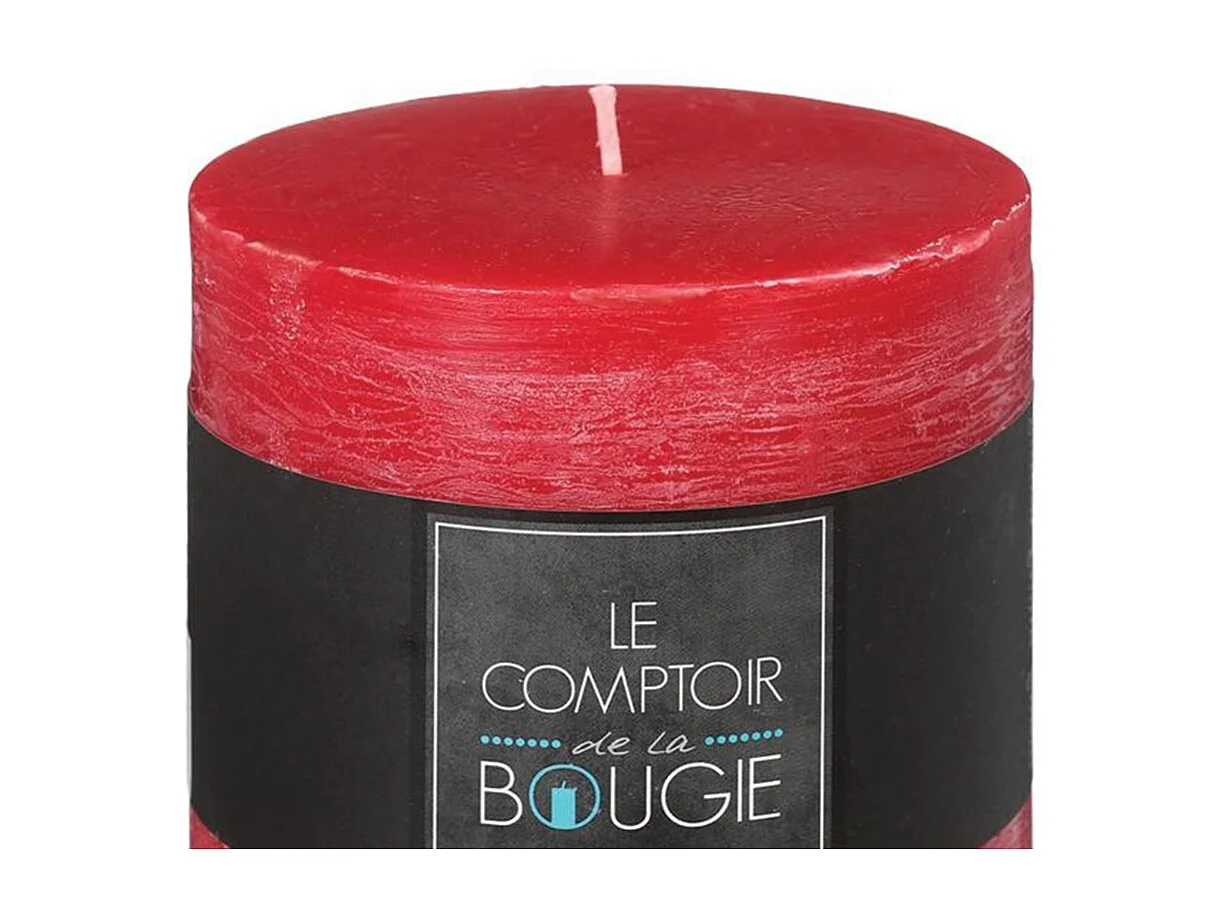 Bougie Cylindrique "Rustic" 10cm Rouge