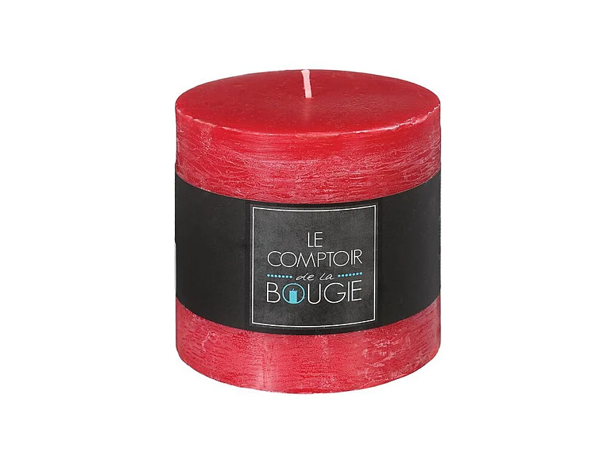 Bougie Cylindrique "Rustic" 10cm Rouge