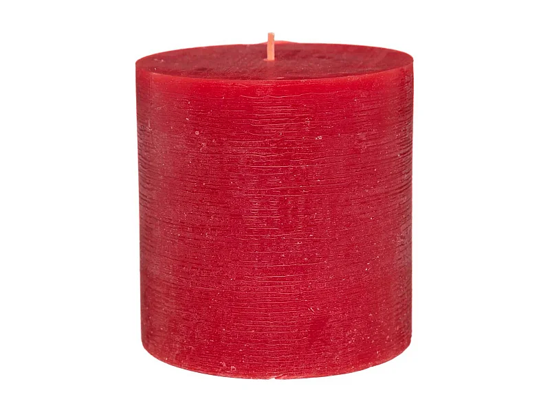 Bougie Cylindrique "Rustic" 10cm Rouge