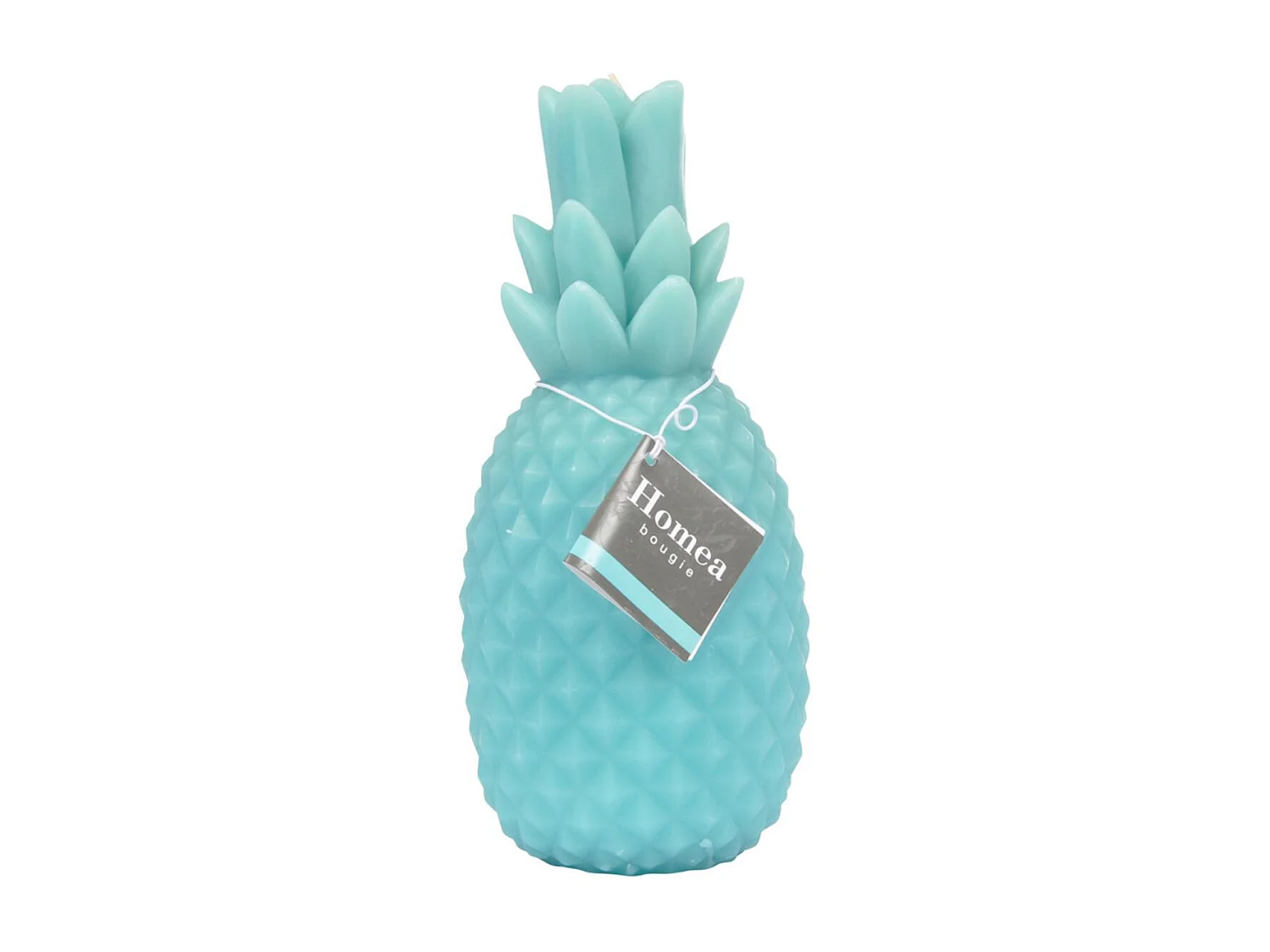 Bougie Déco "Ananas Tropical" 20cm Bleu