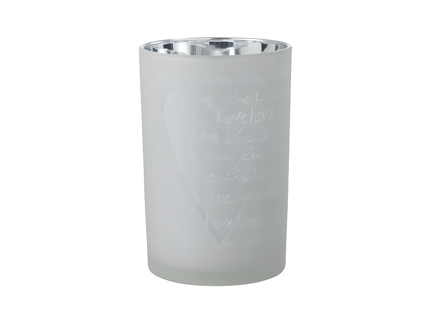 Photophore en Verre "Love" 18cm Blanc