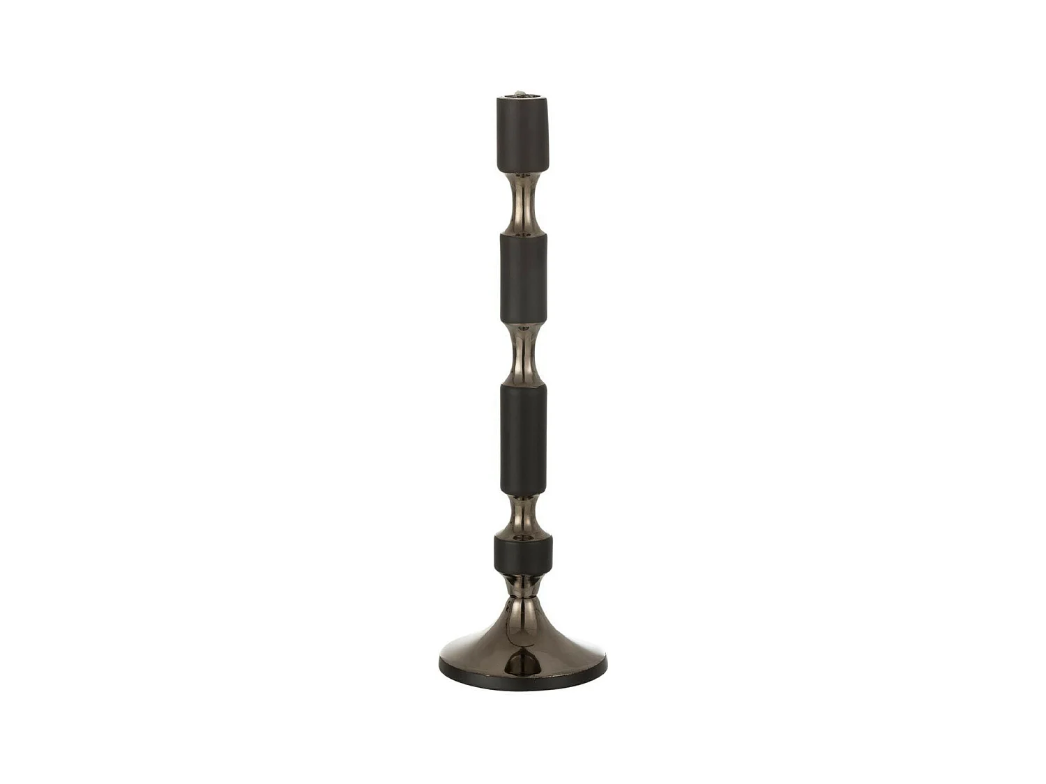 Bougeoir Design en Aluminium "Leo" 44cm Noir & Or