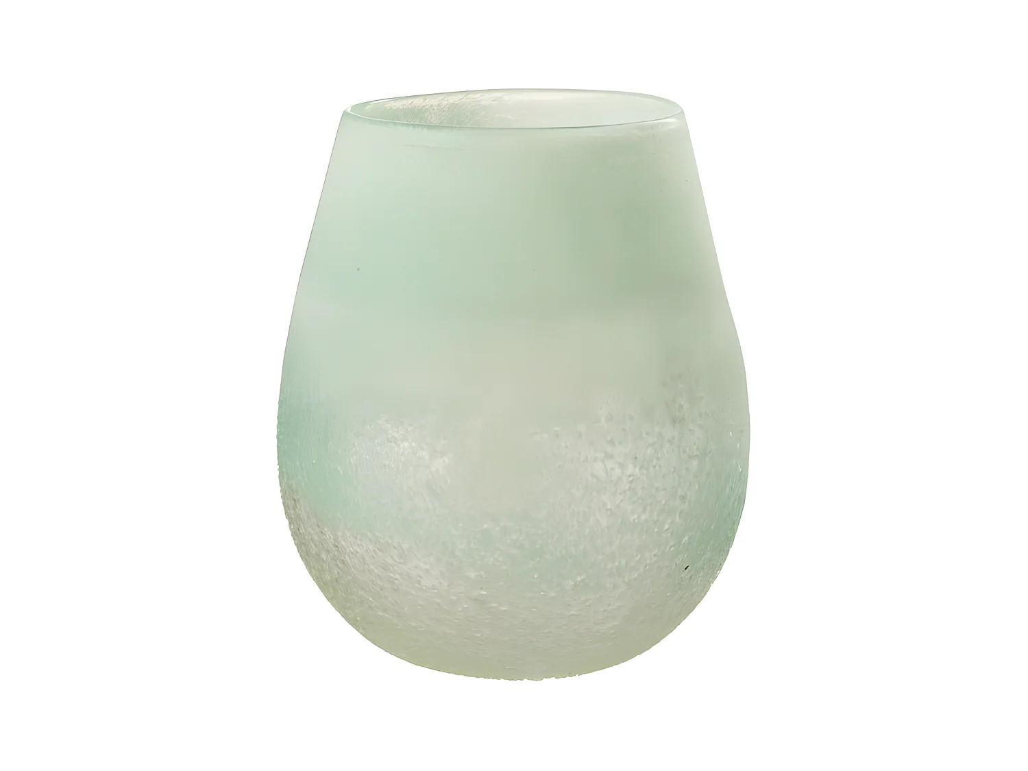 Photophore en Verre Design "Scavo" 22cm Aqua