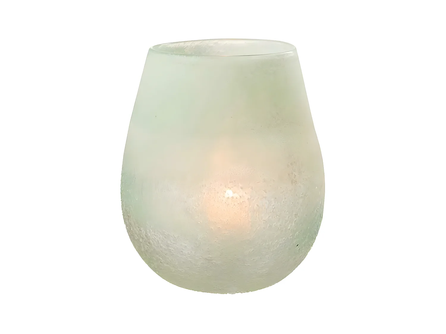 Photophore en Verre Design "Scavo" 22cm Aqua