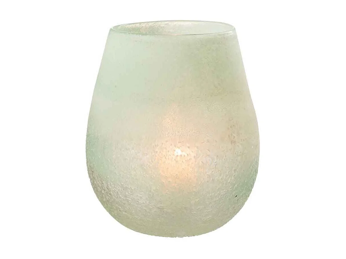 Portacandela in vetro blu 22x22x25 cm