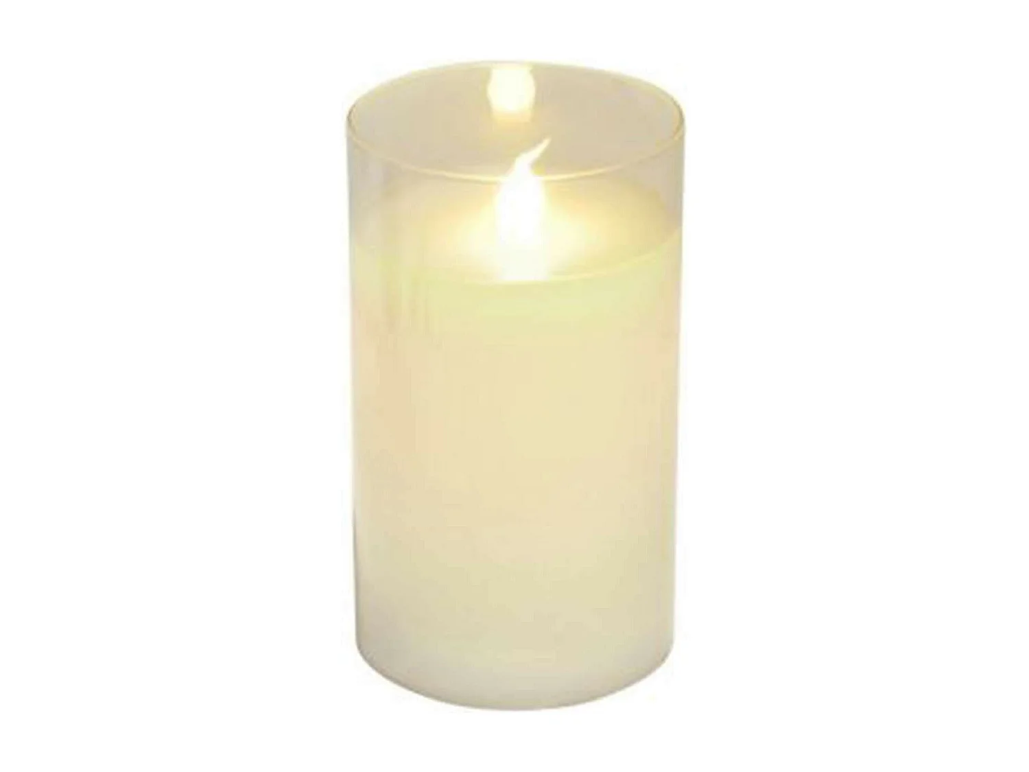 Bougie Ronde LED "Verrine" 12cm Blanc