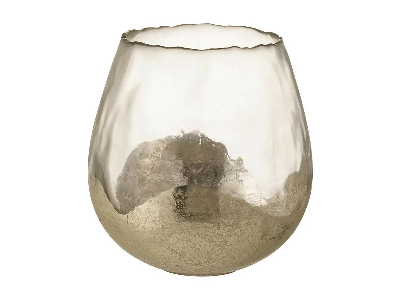 Photophore Rond en Verre "Zoé" 18cm Transparent