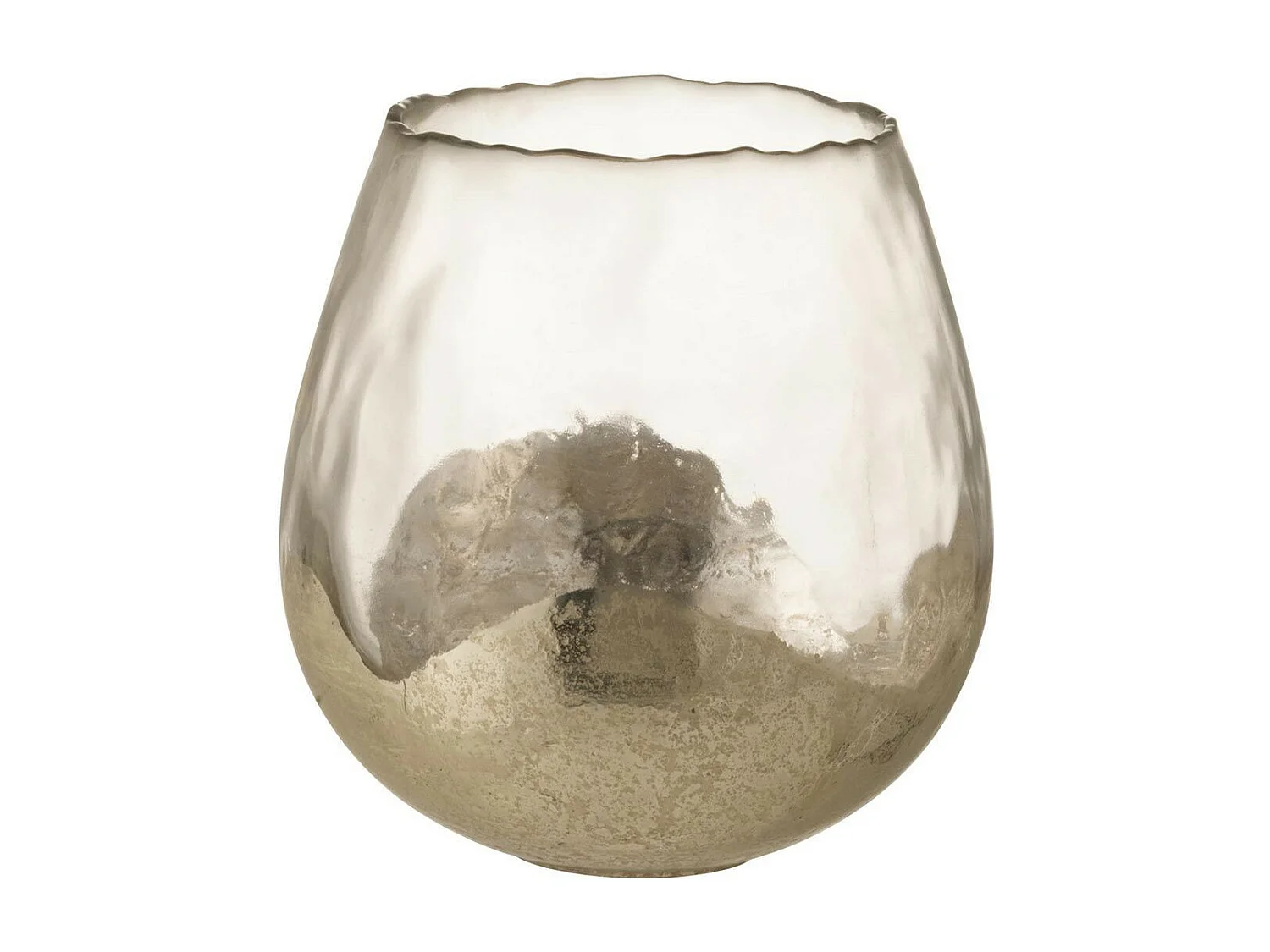 Photophore Rond en Verre "Zoé" 18cm Transparent