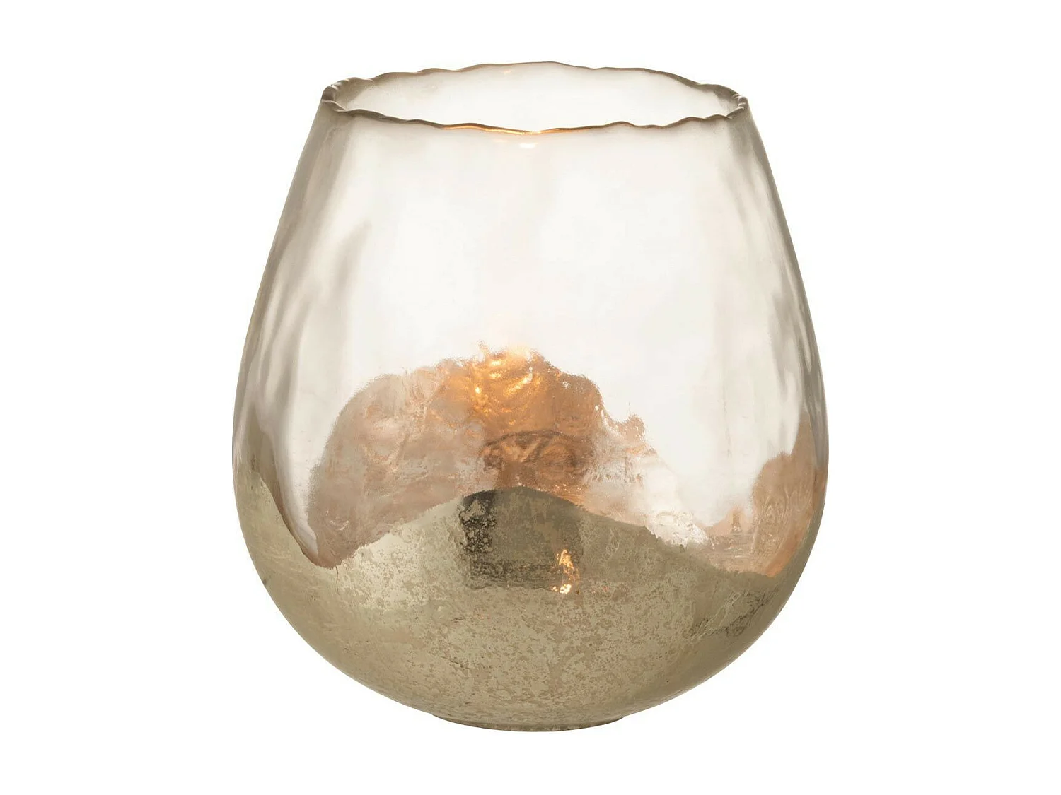 Photophore Rond en Verre "Zoé" 18cm Transparent