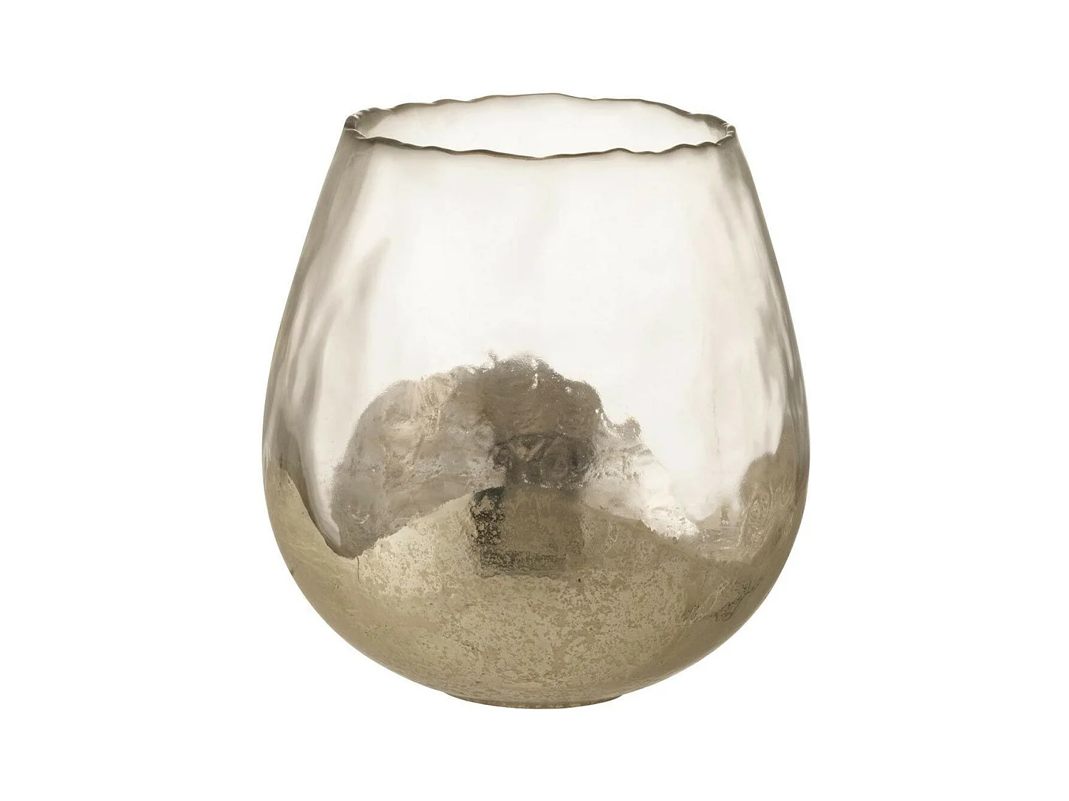 Photophore Rond en Verre "Zoé" 18cm Transparent