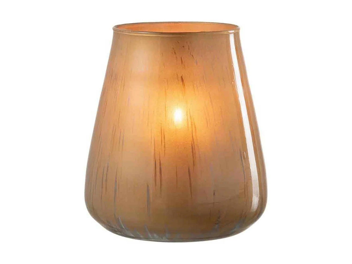 Photophore en Verre "Antique" 17cm Marron Cognac