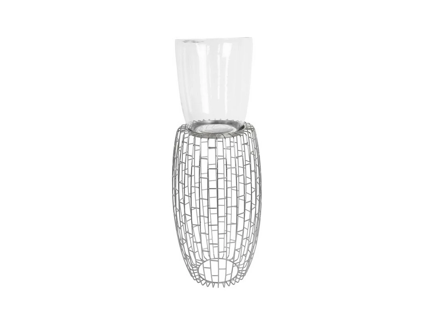 Bougeoir Design Rétro "Malibu" 73cm Argent