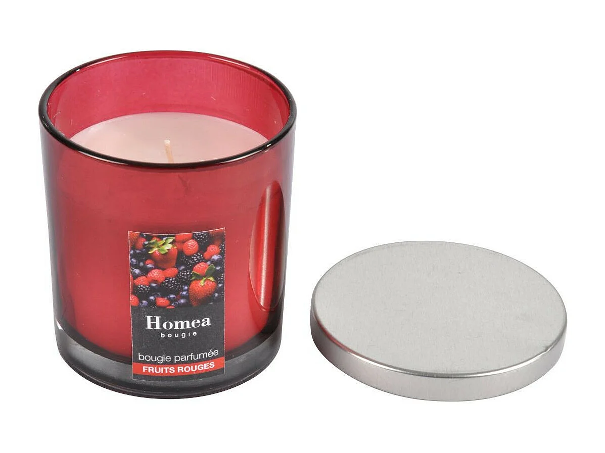 Bougie Parfumée Couvercle "Essentiel" 8cm Fruits Rouges