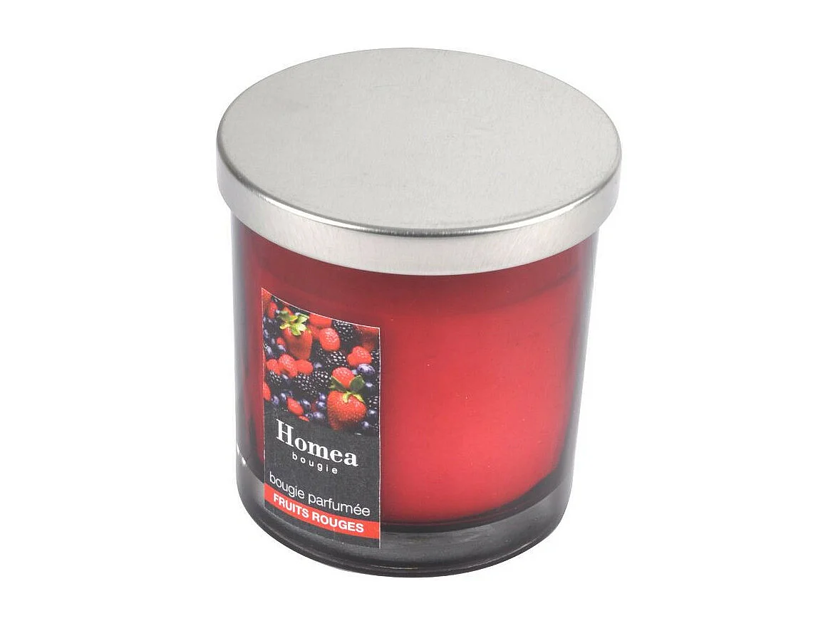 Bougie Parfumée Couvercle "Essentiel" 8cm Fruits Rouges