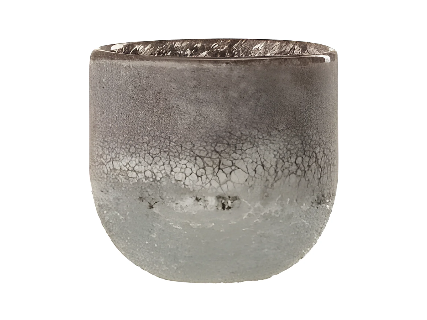 Photophore en Verre Design "Scavo" 10cm Gris