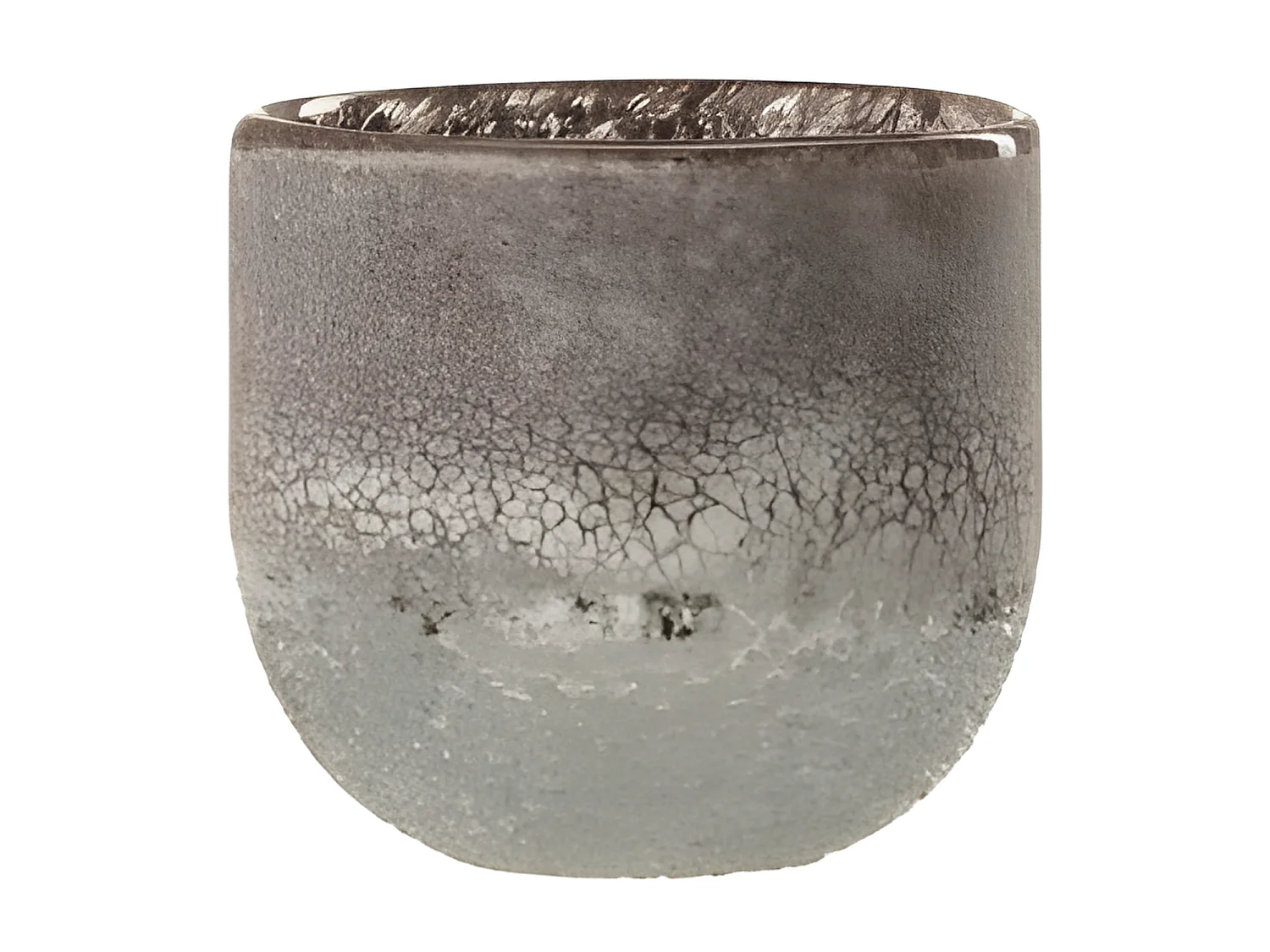 Photophore en Verre Design "Scavo" 10cm Gris