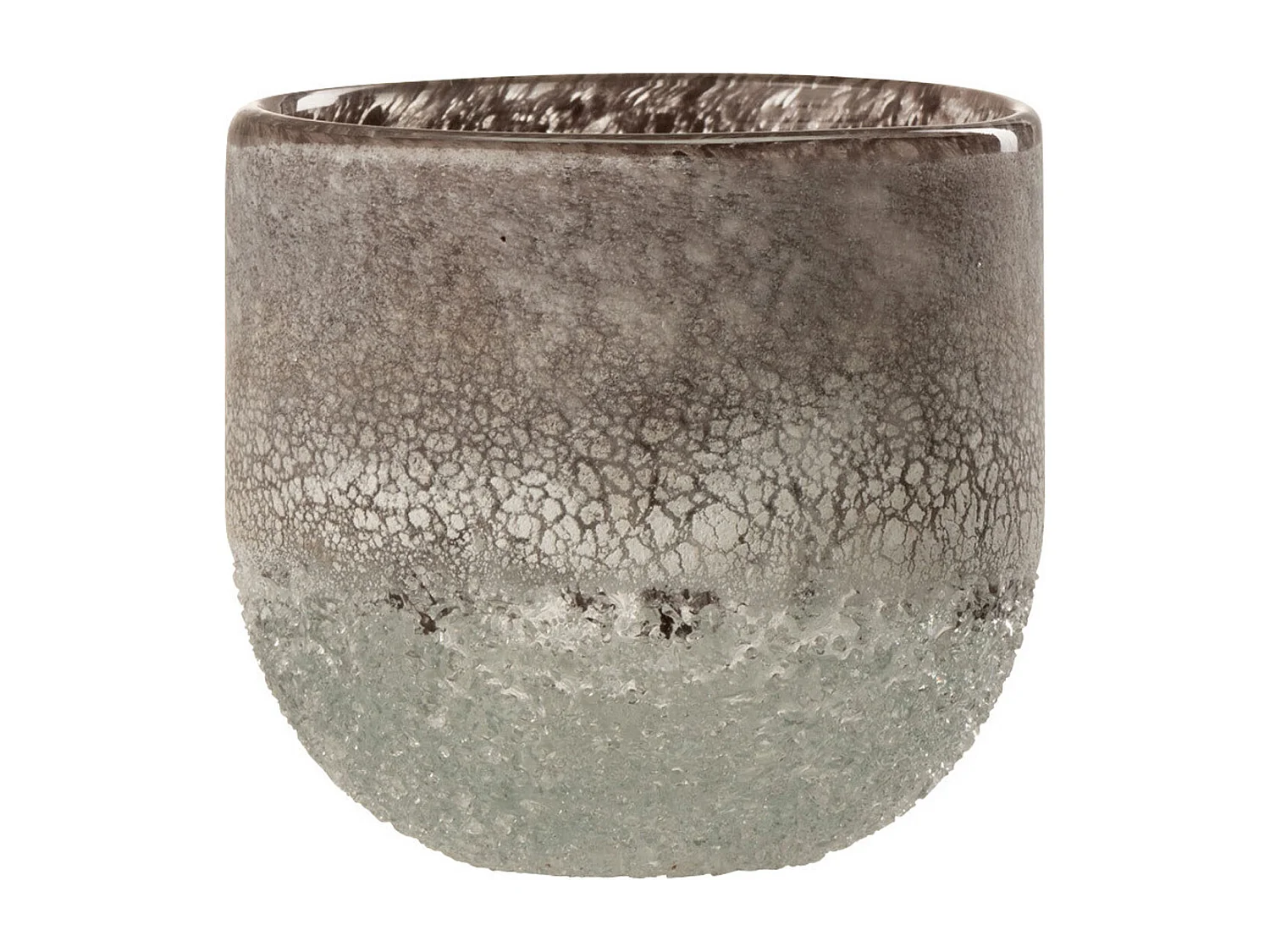 Photophore en Verre Design "Scavo" 10cm Gris