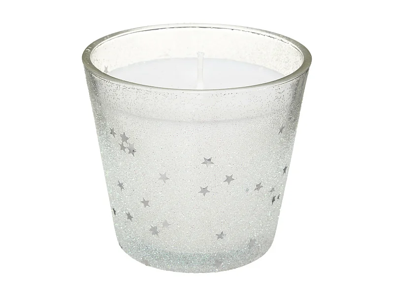 Bougie en Verre Déco "Colorama" 190g Blanc