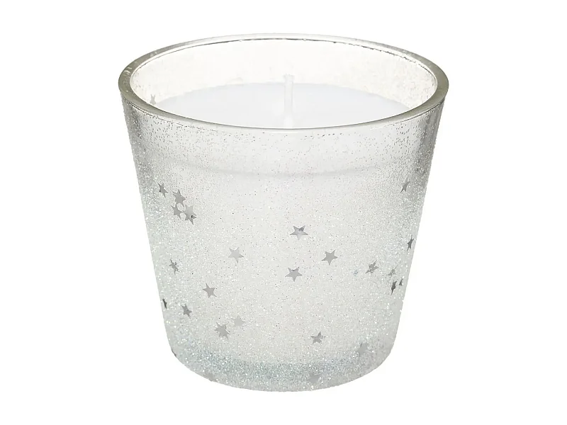 Bougie en Verre Déco "Colorama" 190g Blanc