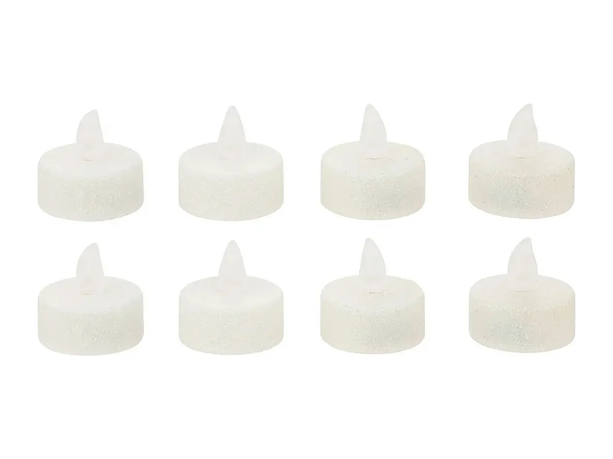 Lot de 8 Bougies Led "Colorama" 4cm Blanc