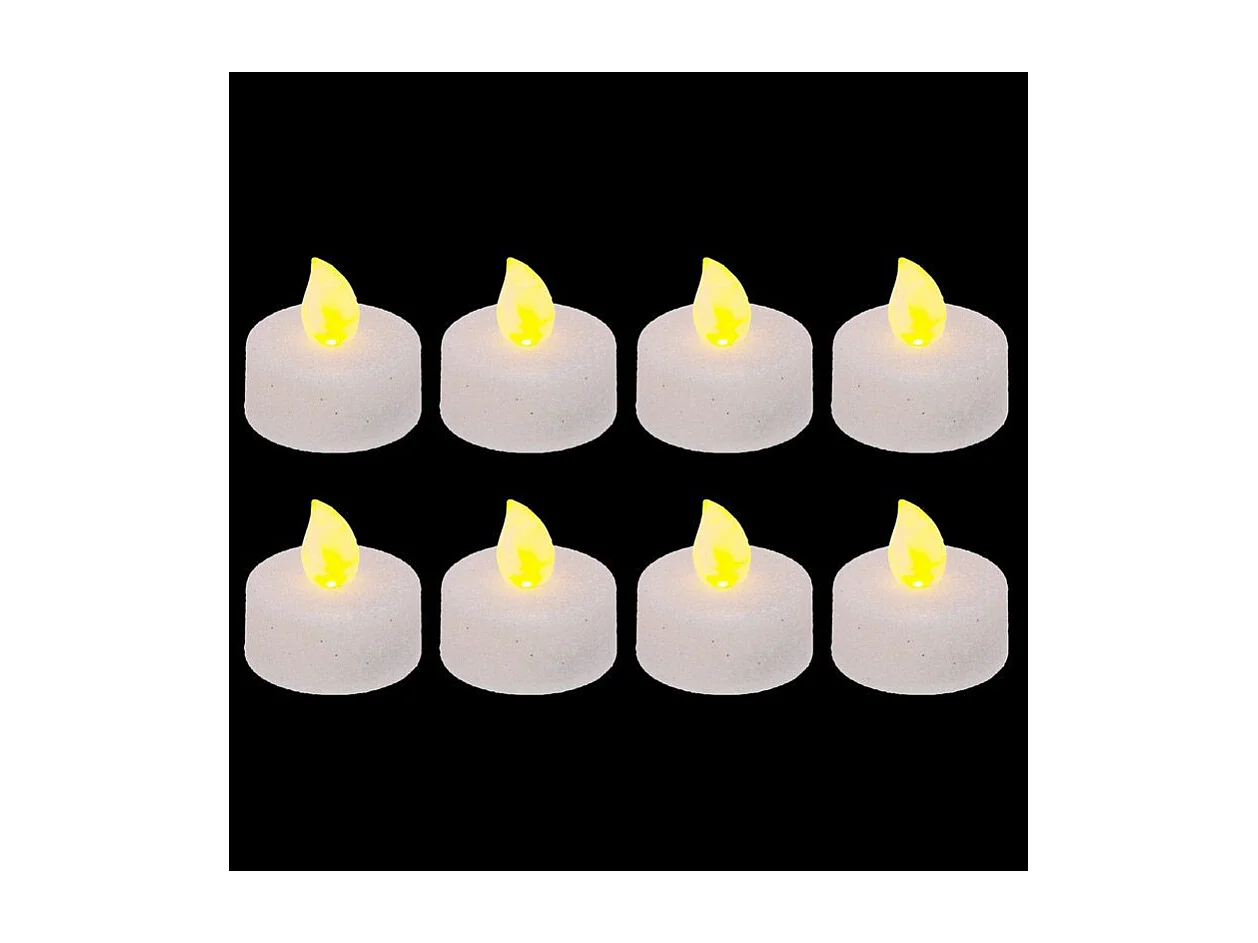 Lot de 8 Bougies Led "Colorama" 4cm Blanc