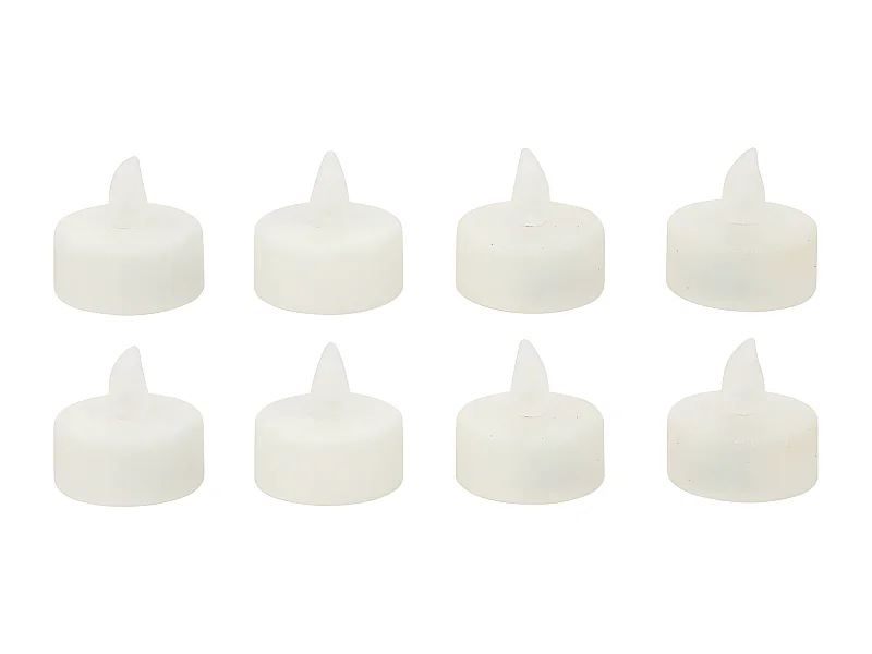 Lot de 8 Bougies Led "Colorama" 4cm Blanc