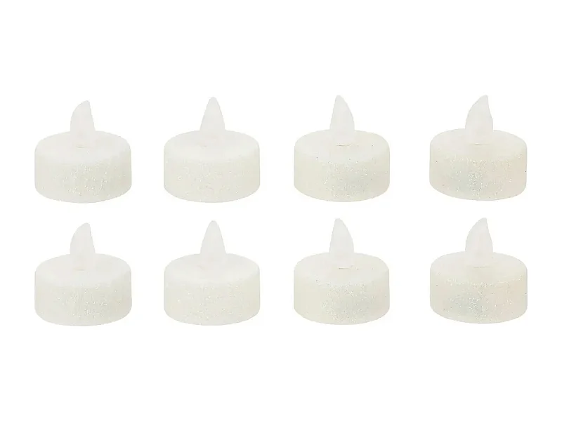 Lot de 8 Bougies Led "Colorama" 4cm Blanc