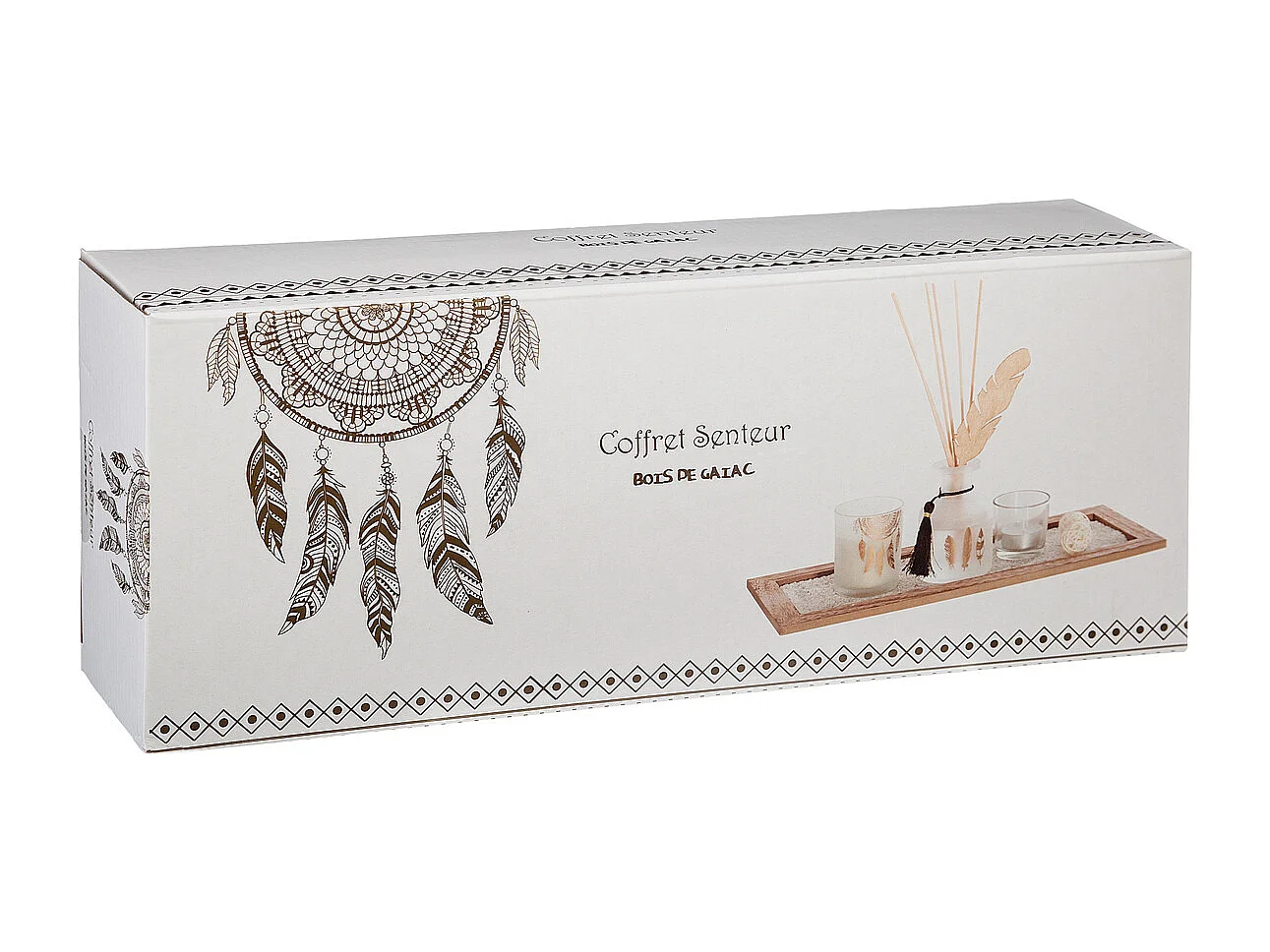 Coffret Senteur 8 Pièces "Plume" 37cm Bois de Gaiac