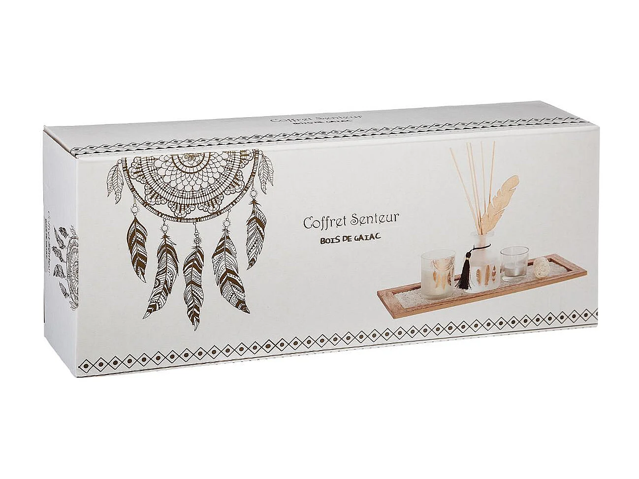 Coffret Senteur 8 Pièces "Plume" 37cm Bois de Gaiac