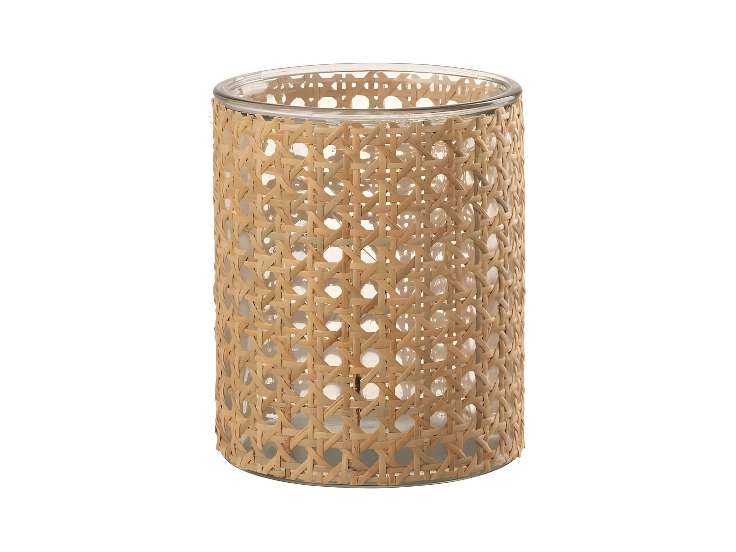 Photophore Déco en Rotin "Samana" 17cm Naturel