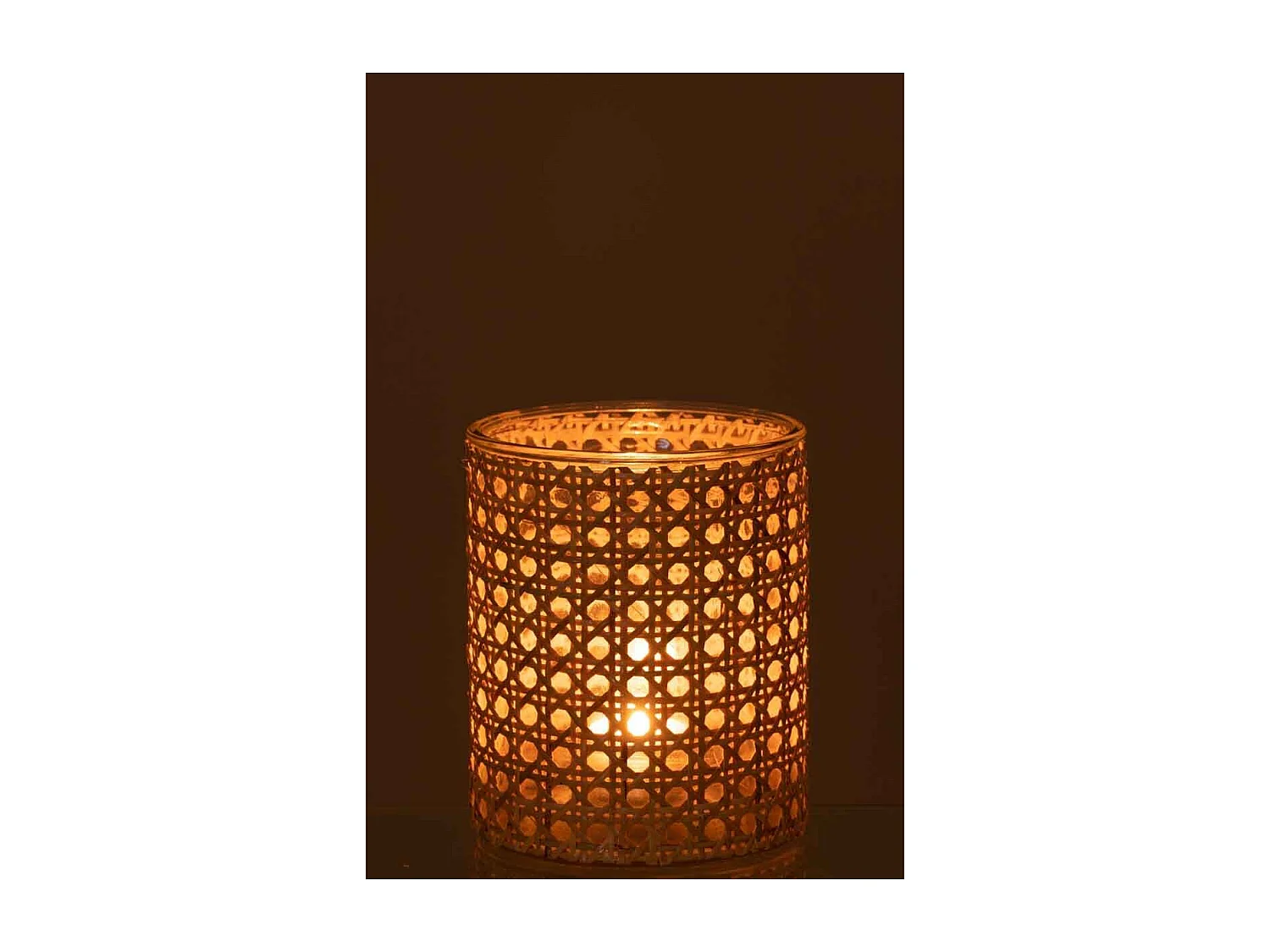 Portacandela in vetro marrone 12.5x12.5x15 cm