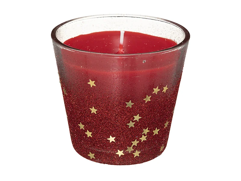 Bougie en Verre Déco "Colorama" 190g Rouge