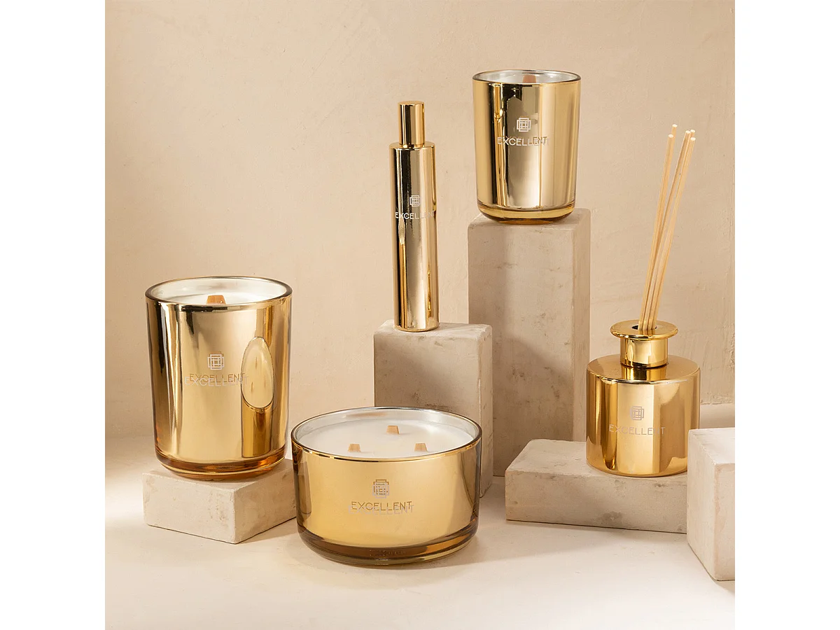 Bougie Parfumée en Verre "Excellent" 12cm Golden Honey