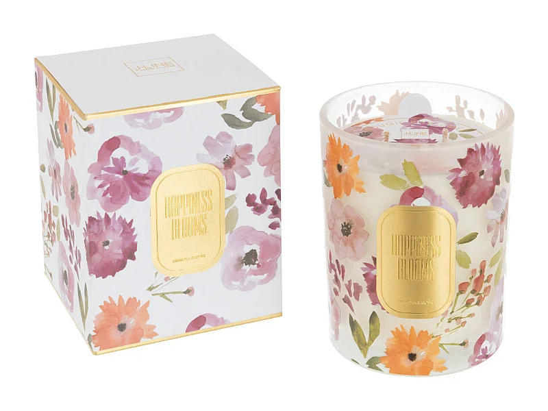 Bougie Parfumée "Happiness Blooms" 12cm Mimosa & Rose