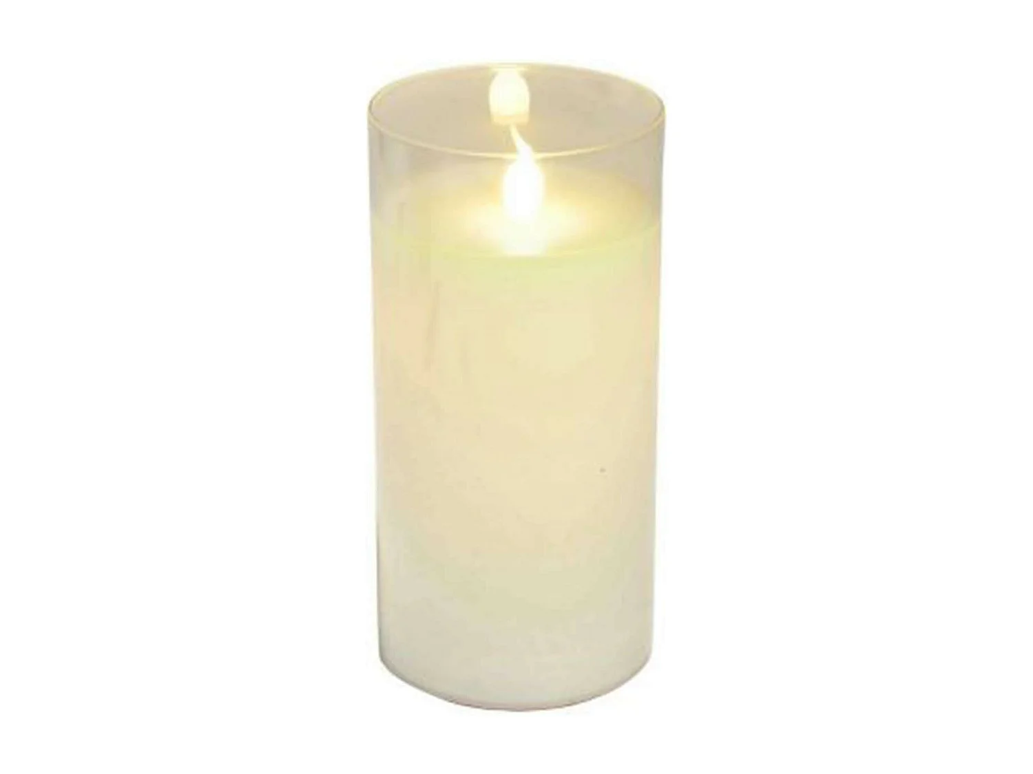 Bougie Ronde LED "Verrine" 15cm Blanc