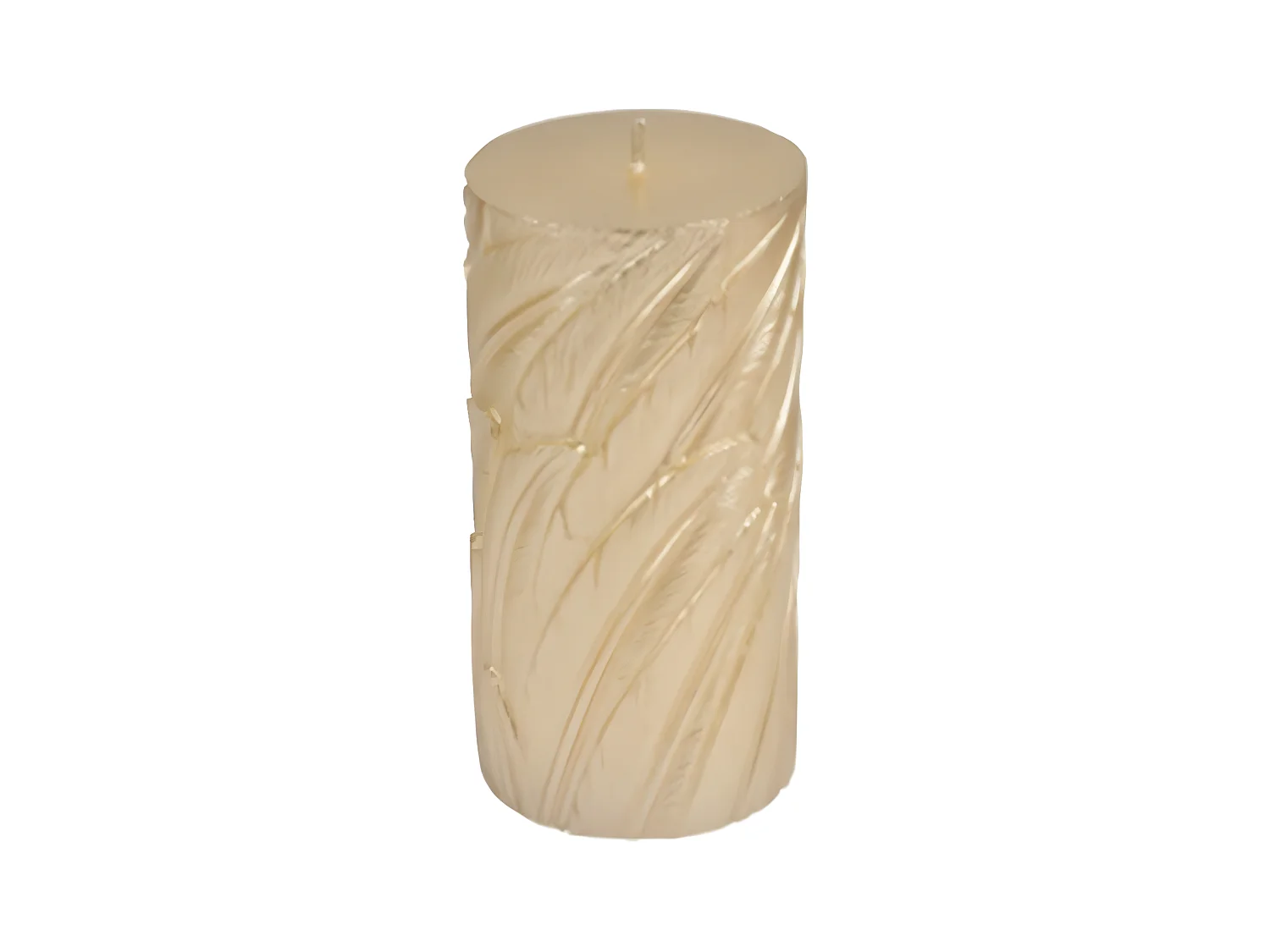 Bougie Pilier Déco Embossée "Efola" 14cm Or Mat
