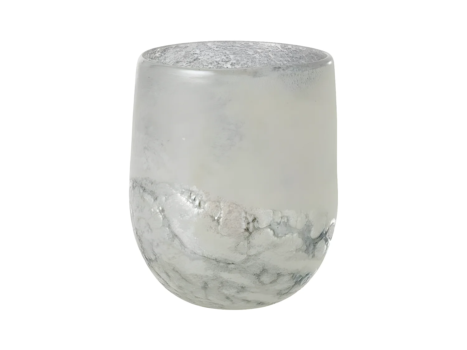 Photophore en Verre Design "Scavo" 22cm Gris