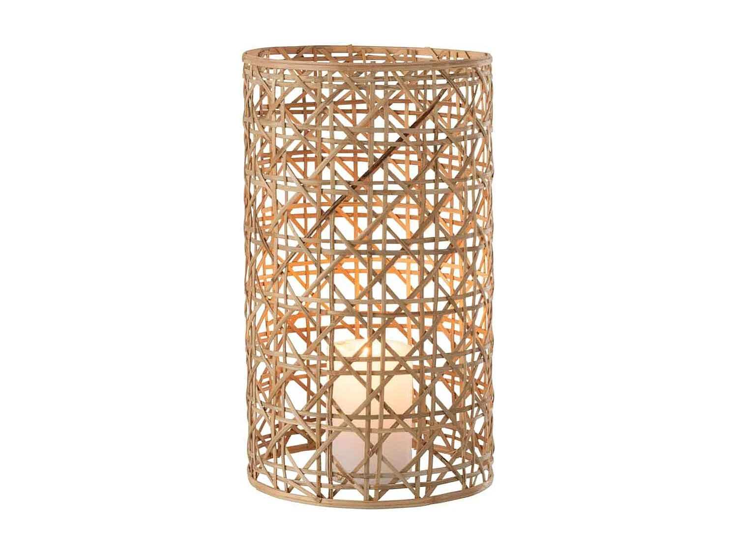 Portacandela in vetro marrone 14.5x14.5x25 cm